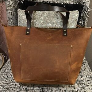 PORTLAND LEATHER 🤎 Large Zipper Tote in Dakota